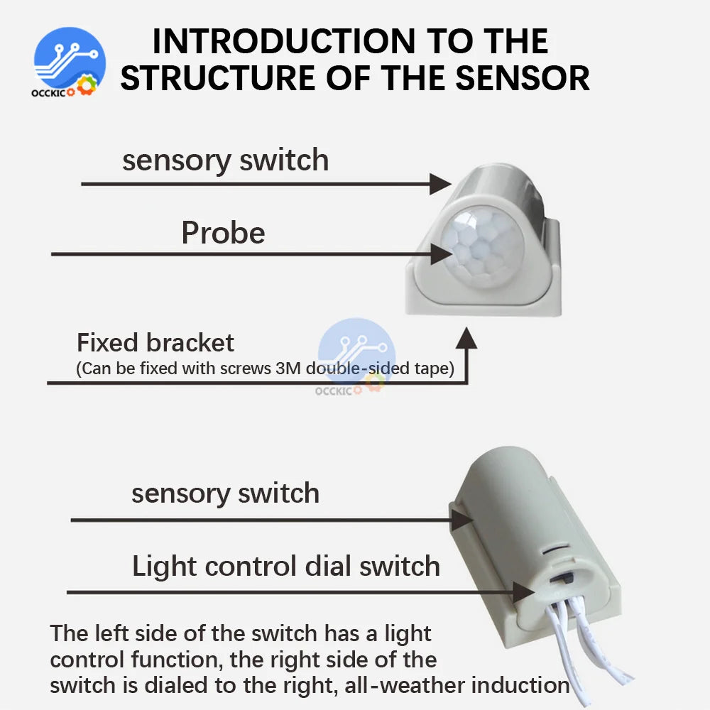 6V 12V 24V Infrared Switch with/without Light Control Human Body Sensor Switch Closet Wardrobe PIR Motion Sensor Light Switch