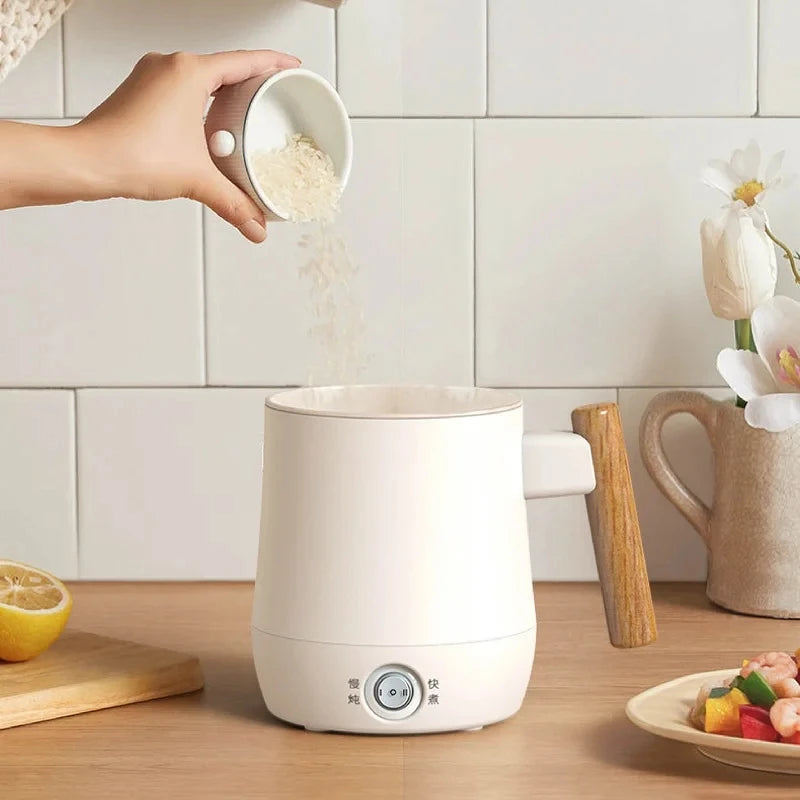 600ml Electric Heating Cup Health Kettle Travel Kettle Mini Non-stick Rice Cooker Portable Noodle Cooker Quick Kettle 220V