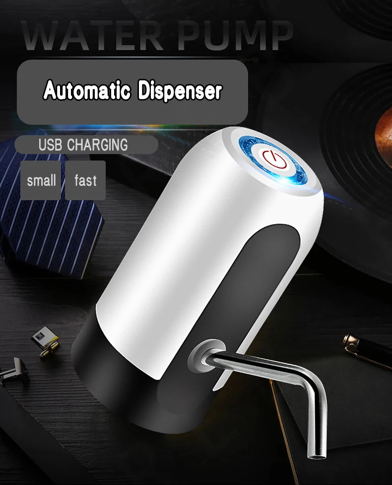 800mah Wireless Electric Barreled Water Pump USB Charging Small Portable Fast Water Automatic Dispenser Larger battery SUS 304