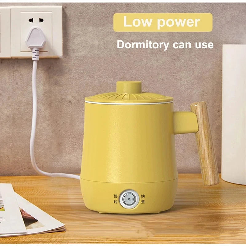 600ml Electric Heating Cup Health Kettle Travel Kettle Mini Non-stick Rice Cooker Portable Noodle Cooker Quick Kettle 220V