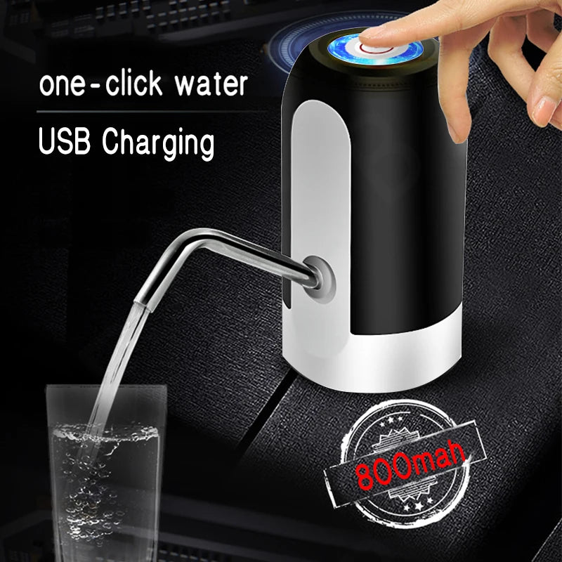 800mah Wireless Electric Barreled Water Pump USB Charging Small Portable Fast Water Automatic Dispenser Larger battery SUS 304