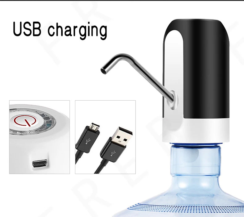 800mah Wireless Electric Barreled Water Pump USB Charging Small Portable Fast Water Automatic Dispenser Larger battery SUS 304