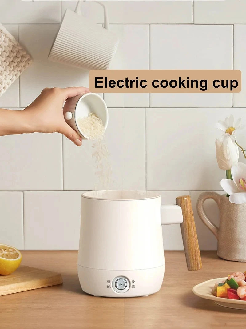 600ml Electric Heating Cup Health Kettle Travel Kettle Mini Non-stick Rice Cooker Portable Noodle Cooker Quick Kettle 220V